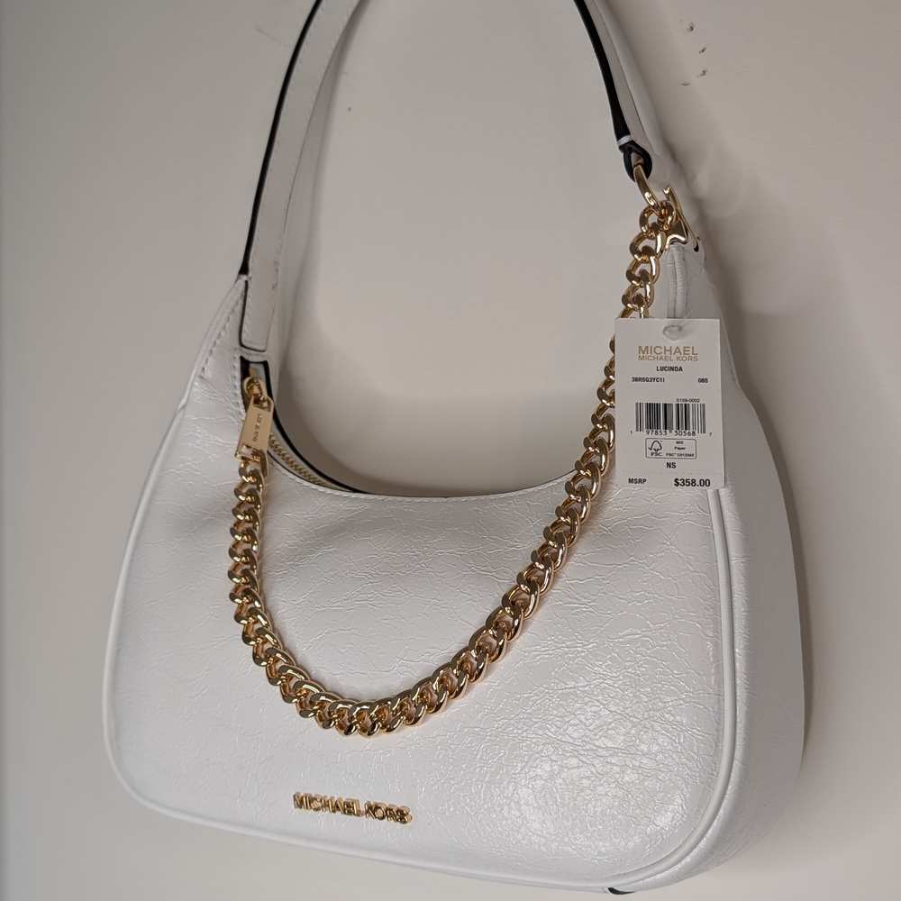 Michael Kors White and Gold Women's Bag